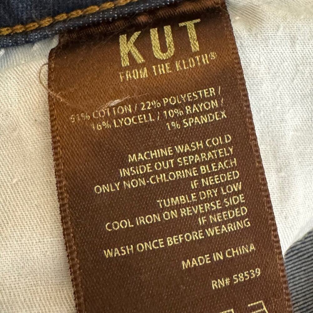 Kut From the Kloth jeans med wash lightly distressed skinny stretch denim Sz 8 - Picture 9 of 10